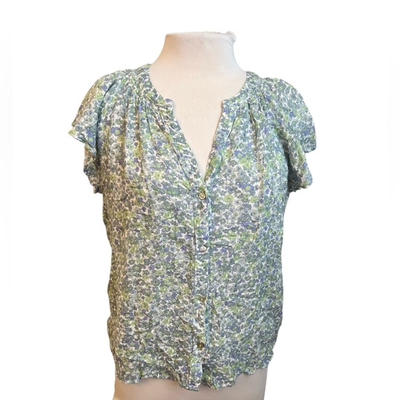 Rails Alena Blouse in Blue Green Wildflower - Small - Picture 3 of 8
